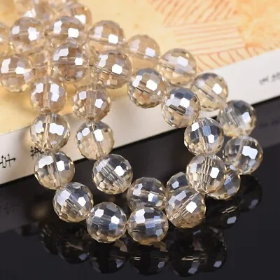 Buy Colorful Plated Round Disco Ball 6mm 8mm 10mm 12mm 96 Facets Crystal Glass Beads • 2.82£