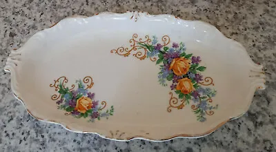 Buy Queen Anne China Oval Gilt Rimmed Plate • 1.99£