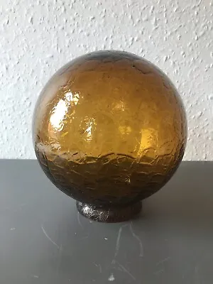Buy Vintage Amber Crackle Glass Globe Shade Round Ball For Swag Pendant Light 8” • 32£