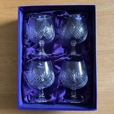 Buy Edinburgh Cut Crystal Brandy Glasses - Kingston- Old Fashioned, Boxed X 4 • 45£