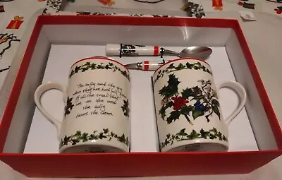 Buy Portmeirion The Holly And The Ivy Set 2 Mugs And 2 Teaspoons BNWOT • 15.50£