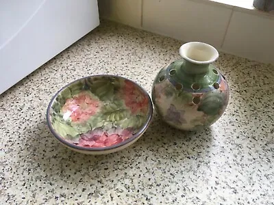 Buy Vintage Jersey Pottery Co. Studio Posy Vase With Matching Trinket Dish • 6£