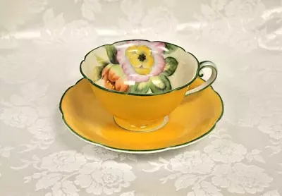 Buy Noritake Hand Painted China Yellow And Floral Teacup Set From Japan • 24.93£
