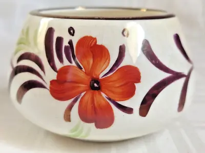 Buy Hand Painted Red Flower/Floral/Lily Grays Pottery Stoke NTrent England Bowl/Dish • 5.79£