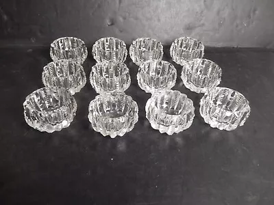 Buy Vintage Antique Cut Crystal Glass Open Salt Cellar American Brilliant Set Of 12 • 90.13£