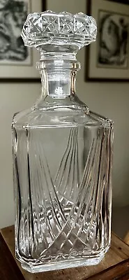Buy Vintage Cristal D’Arques Crystal Decanter Combourg Pattern With Stopper 10” Tall • 71.15£