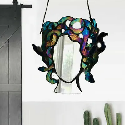 Buy Stained Glass Medusa Mirror Sun Catcher Wall Window Hanging Home Art Decor • 10.19£