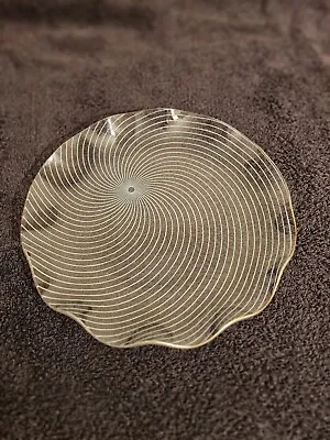 Buy Vintage Chance Glass Op-Art Spiral Serving Platter Plate 21cm • 10£