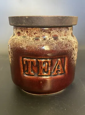 Buy 🌟 Vintage Fosters Pottery Cornwall Honeycomb Drip Glaze Tea Canister Jar 🌟 • 4.99£