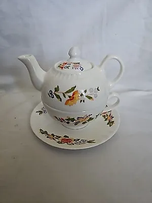 Buy Aynsley Fine Bone China Cottage Garden Tea For 1 Teapot, Cup & Saucer Set • 20£