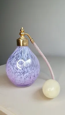 Buy Vintage Glass / Crystal Perfume Bottle Atomizer Mauve / Lilac / Pink Swirl • 18£
