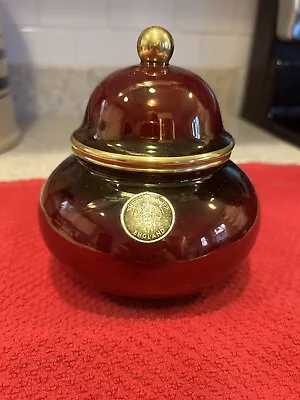 Buy Vintage Carlton Ware Rouge Royale Hand Enameled Lidded Jar England 2939/2 • 43.22£