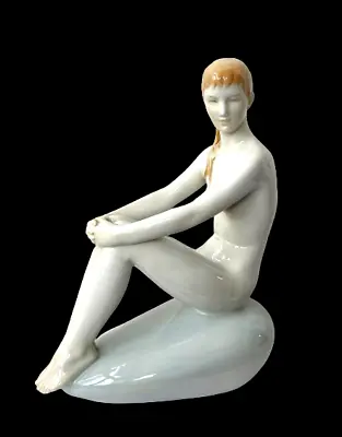 Buy Zsolnay Pecs Janos Torok Boywoman Female Nude Art Nouveau Porcelain Figure 1920 • 600.54£