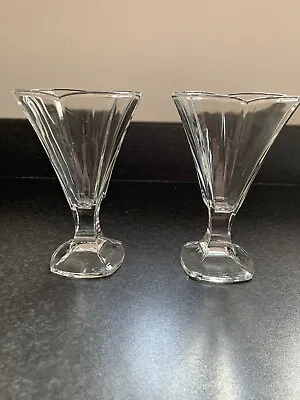 Buy Set Of Two Vintage Clear Glass Sundae Ice Cream Bowls Glass, Made In France • 4.50£