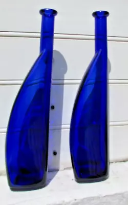 Buy Vintage Tall  Cobalt Blue Wine Bottles 13  High Triangular Profile • 10.99£