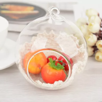 Buy Hanging Clear Glass Bauble 8-12cm Candle Tealight Holder Ball Fillable Xmas Tree • 8.95£