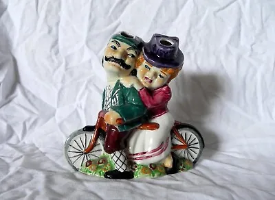 Buy Shorter & Son DAISY BELL Double Bud Vase COUPLE ON BICYCLE Staffordshire England • 11.82£