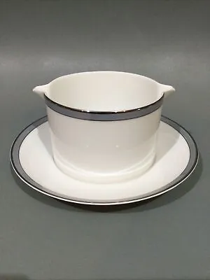 Buy Thomas China Germany Platinum & Grey Sauce Boat With Fixed Stand • 9.95£