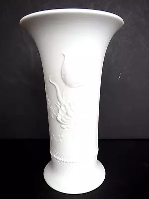 Buy Vintage AK KAISER White Porcelain Bisque 8  Floral Vase West Germany #384/20 • 26.88£