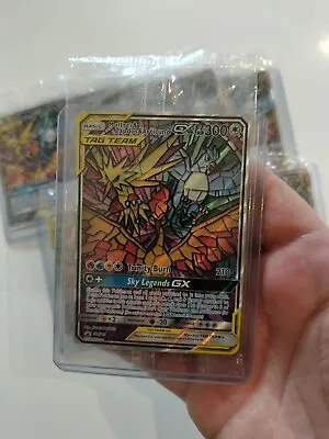 Buy SM210 Moltres & Zapdos & Articuno GX Stained Glass Sealed Promo Pokémon Card • 15.95£