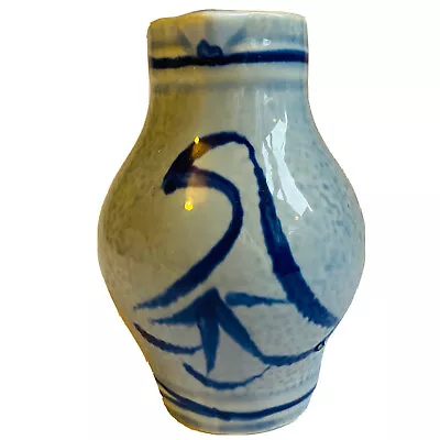Buy Vintage Salt Glaze Studio Pottery Jug Creamer Blue Bird • 12.49£