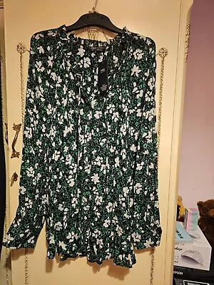 Buy Marks And Spencer Green Mix Blouse Size 20 • 5£