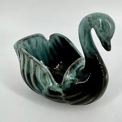 Buy Blue Mountain Pottery Swan Planter Drip Glaze Blue Green Black Redware Vintage • 20.77£