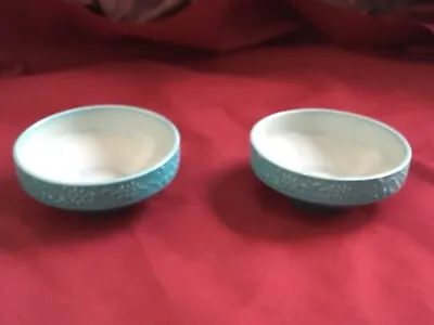 Buy A Pair Of Royal Doulton Beswick TURQUOISE CATHAY Floral Small Blue DISHES 2388 • 9.99£