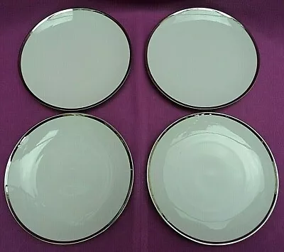 Buy Thomas Germany 4 X White/Platinum Wide Platinum Band Porcelain Side Plate 17.4cm • 18.99£