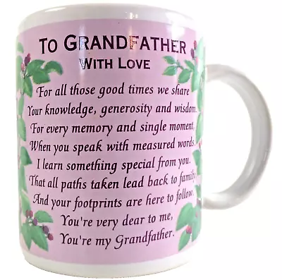 Buy Papel Design Statements Pottery Mug TO GRANDFATHER WITH LOVE Poem My Dear Family • 5.99£