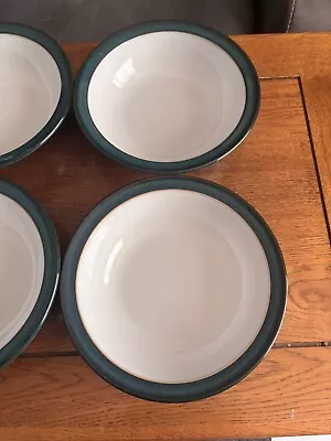 Buy Denby Greenwich 4x Rim Cereal / Soup Bowls 18cm 7.25” Hardly Used Excellent • 21£