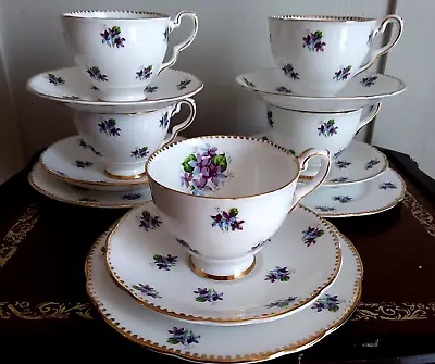 Buy Vintage Royal Stafford Bone China Sweet Violets Tea Set Cups Collection England • 99£