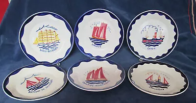 Buy Six HB Quimper Antique/Vintage Nautical Plates - Pre 1942 • 188.05£