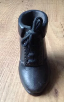 Buy Brown Pottery Handmade Boot Made By Tony 3 Inches Tall  By 3.5 Inches With Lace • 10£