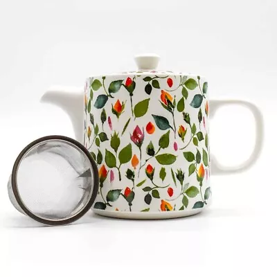 Buy British Gardening Co. 1L Rosebud Ceramic Teapot With Stainless Steel Infuser • 29.06£