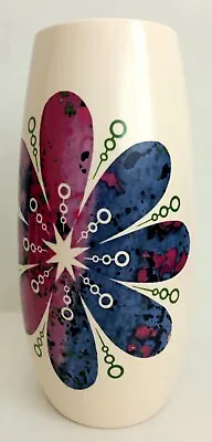 Buy New Devon Pottery Studio Floral White Purple Flower Vas 8.75  • 9.95£