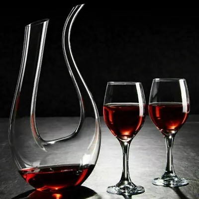 Buy CLASSY U-SHAPED Wine Decanter With Aerator 1500ml Crystal Glass Wine Carafe  • 16.03£