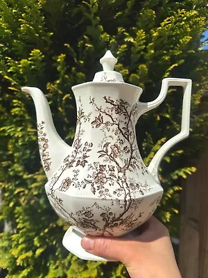Buy Johnson Brothers Tea Pot, Rare Vintage Hyde Park Ironstone Tea/Coffee Pot, Brown • 180£