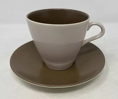 Buy Poole Brown Twintone Pottery Cup & Saucer Teacup (L6) Drinks Tea/Coffee Kitchen • 12.99£