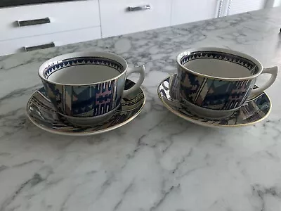 Buy 2 Collier Campbell Zebak Mason's Large Tea Cups & Saucers For Liberty Of London • 8.50£