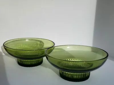 Buy Vintage 1950-60s Green Glass Footed Dish Bowl • 15.36£
