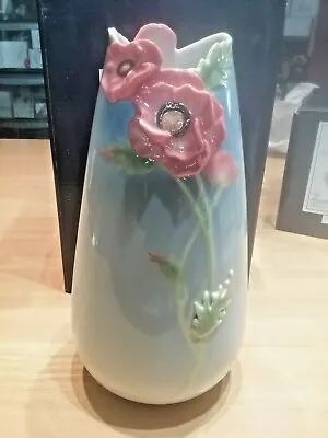 Buy Franz Porcelain Poppy Collection Small Vase FZ00303 Mint In Box • 89.95£