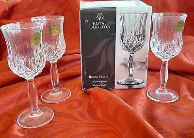 Buy ROYAL DOULTON ROMA SET OF 4 Wine Glasses CRYSTAL MADE IN ITALY 🇮🇹 • 24.93£