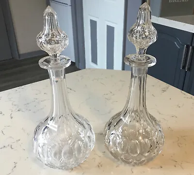 Buy A Large Pair Of Quality Antique Victorian Cut-glass Decanters, Circa 1890. • 89£