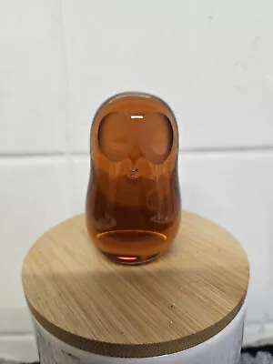 Buy Wedgwood Brown Amber Brown Glass OWL Paperweight - VGC • 10.99£