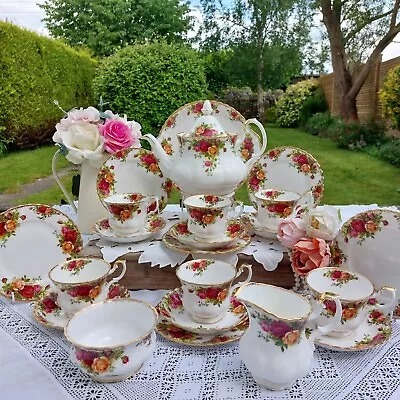 Buy Royal Albert Bone China 'old Country Roses' 22 Piece Tea Set With Teapot • 120£
