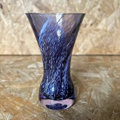 Buy Caithness Crystal Art Glass Purple White Speckle Swirl Vase 11.75cm • 9.99£