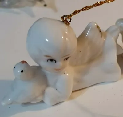 Buy Vintage Bone China Angel With Dove Christmas Ornaments White  • 6.47£