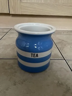 Buy T G Green Vintage Cornishware Tea Jar Caddy Blue/white Stripes Kitchenalia • 15£