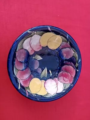 Buy Moorcroft Pottery Bowl Blue With Fruit Design • 29.99£